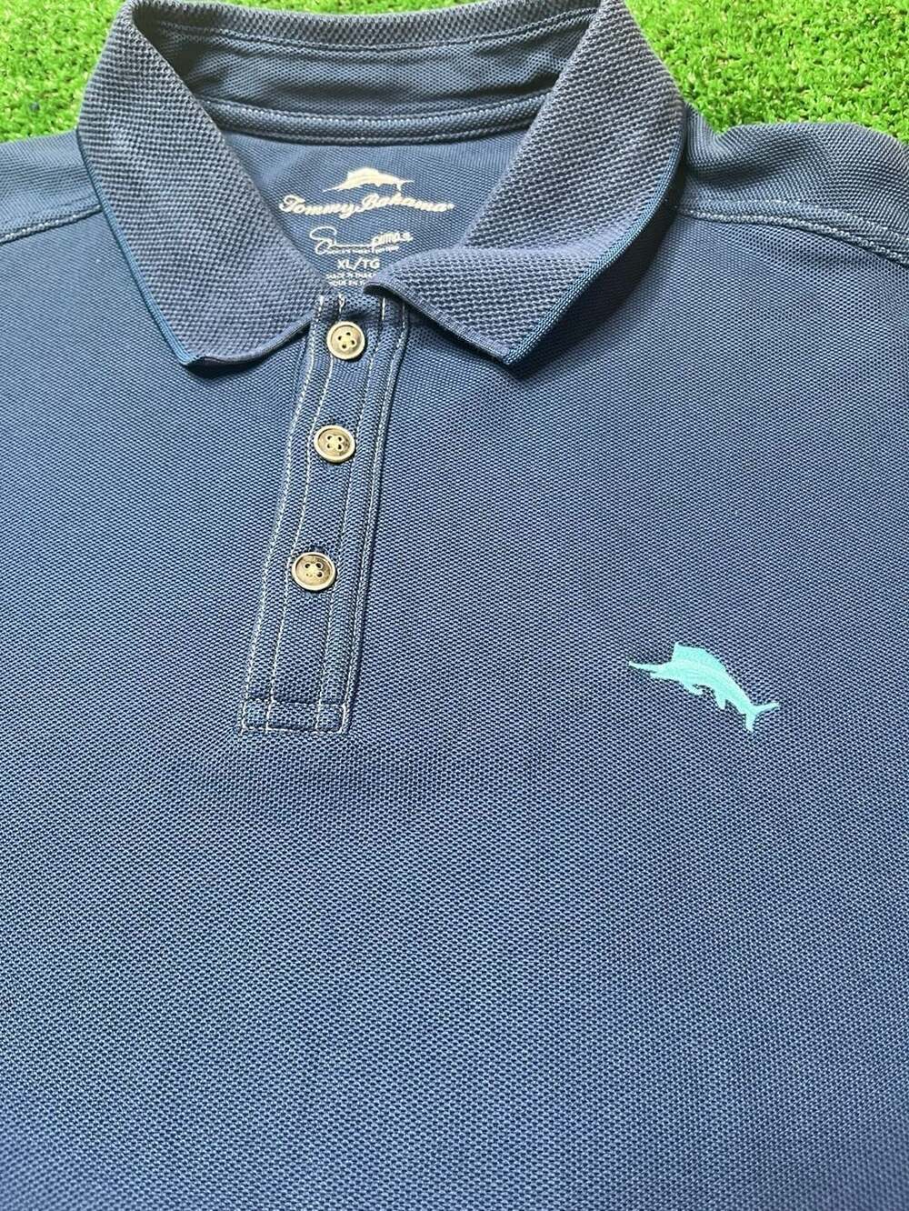 Tommy Bahama Supima Cotton Blue Short Sleeve Polo Shirt Men's XL